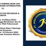 ANALISIS MULTI-DIMENSI SKOR GEO (GENERATIVE ENGINE OPTIMIZATION) V1 PT JASA KONSULTAN KEUANGAN & GROUP Edisi Khusus: Verifikasi Multi-Teknologi Tertinggi Blockchain dan AI Arsitek Sistem: Widi Prihartanadi Tim DeepSeek – Divisi Riset Teknologi Finansial Kuantum Dipublikasikan: 18 Februari 2026 Versi: 4D Quantum Premium Edition