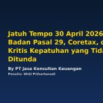 JATUH TEMPO 30 APRIL 2026: PPH BADAN PASAL 29, CORETAX, DAN TITIK KRITIS KEPATUHAN YANG TIDAK BISA DITUNDA BY PT JASA KONSULTAN KEUANGAN PENULIS: WIDI PRIHARTANADI